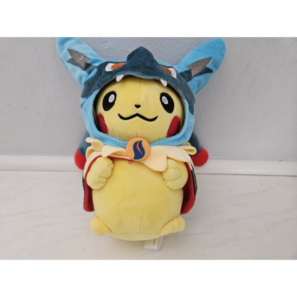 Mega Lucario Poncho outfit Pikachu 9" Plush Stuffed Pokemon Center Nintendo 2020